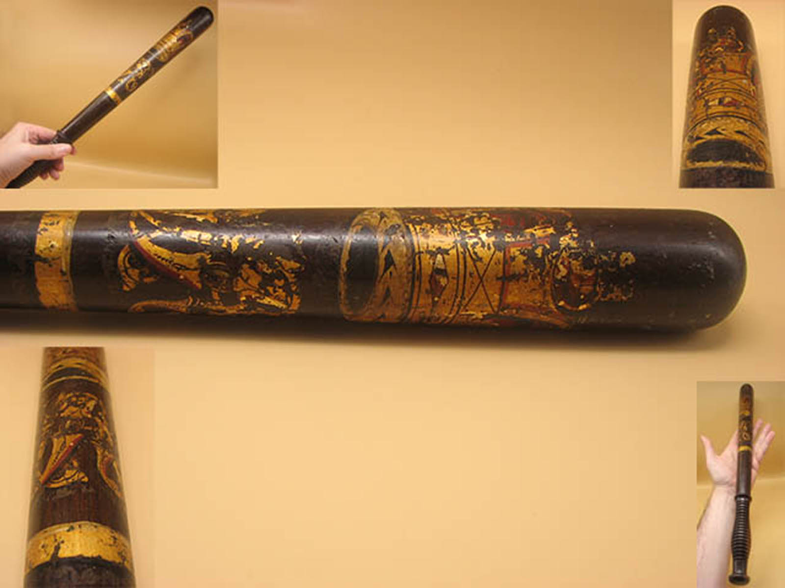 Early Victorian presentation police truncheon inscribed McNaughton Glasgow
